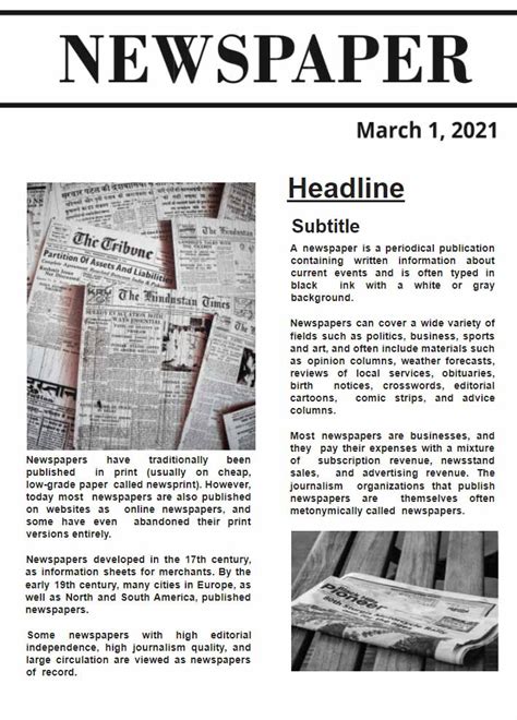 In conclusion, Newspaper Templates on Google Docs offer a wide range of advantages that make them an excellent choice for creating newspapers and newsletters. . Newspaper templates google docs